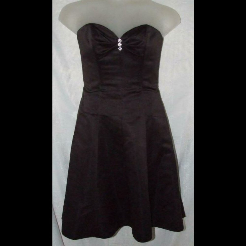 NEW NWT Chocolate Brown Sz 12 Strapless Lined Fit N Flare Party Dress RAYLIA